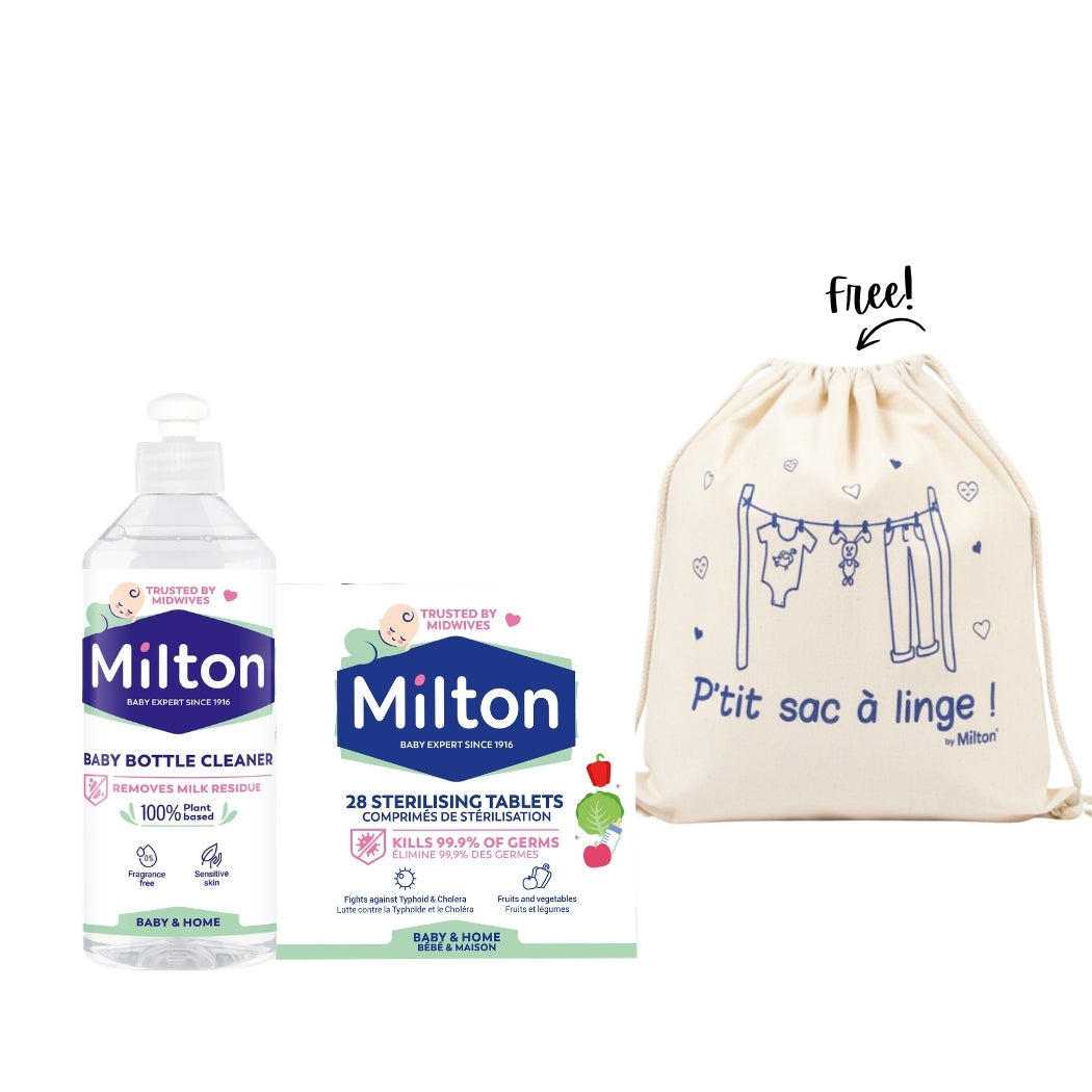 Baby Bottle Cleaner + Sterilizing Tablets X28 + Free Bag